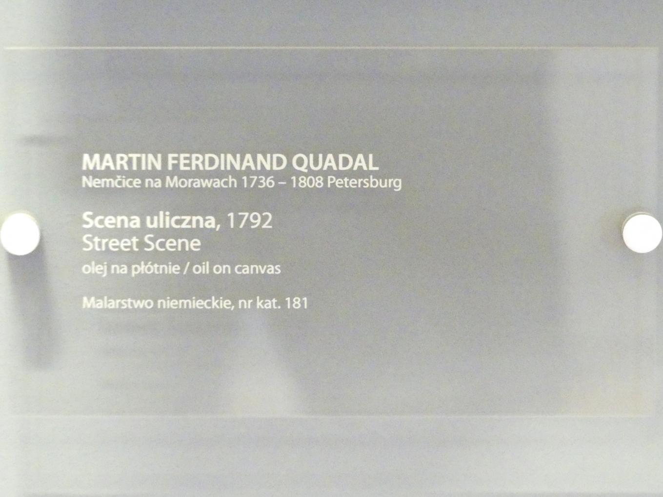 Martin Ferdinand Quadal (1750–1792), Straßenszene, Breslau, Nationalmuseum, 2. OG, europäische Kunst 15.-20. Jhd., Saal 13, 1792, Bild 2/2