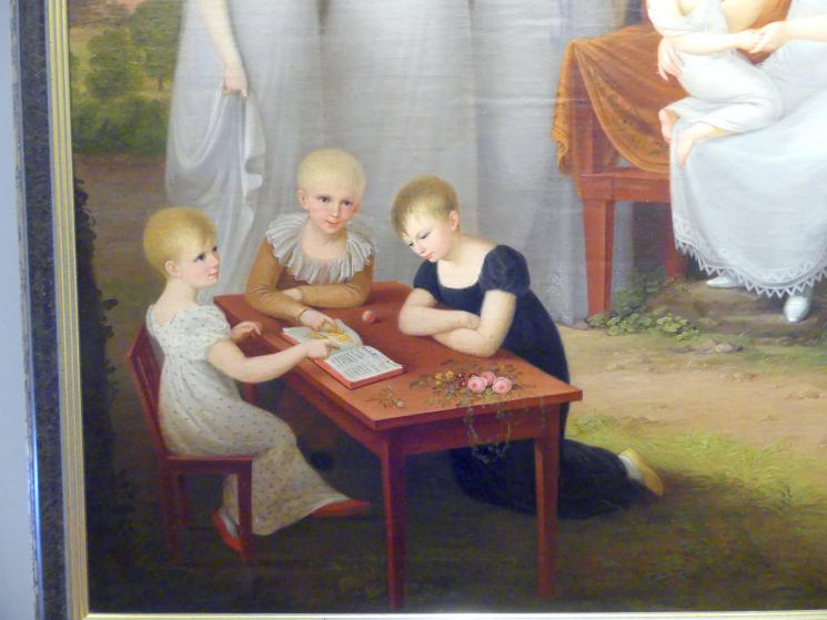 Susanne Henry (1810), Porträt einer Familie im Park, Breslau, Nationalmuseum, 2. OG, europäische Kunst 15.-20. Jhd., Saal 13, um 1810, Bild 2/5
