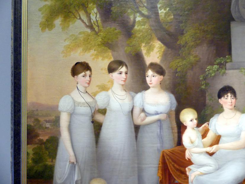 Susanne Henry (1810), Porträt einer Familie im Park, Breslau, Nationalmuseum, 2. OG, europäische Kunst 15.-20. Jhd., Saal 13, um 1810, Bild 4/5