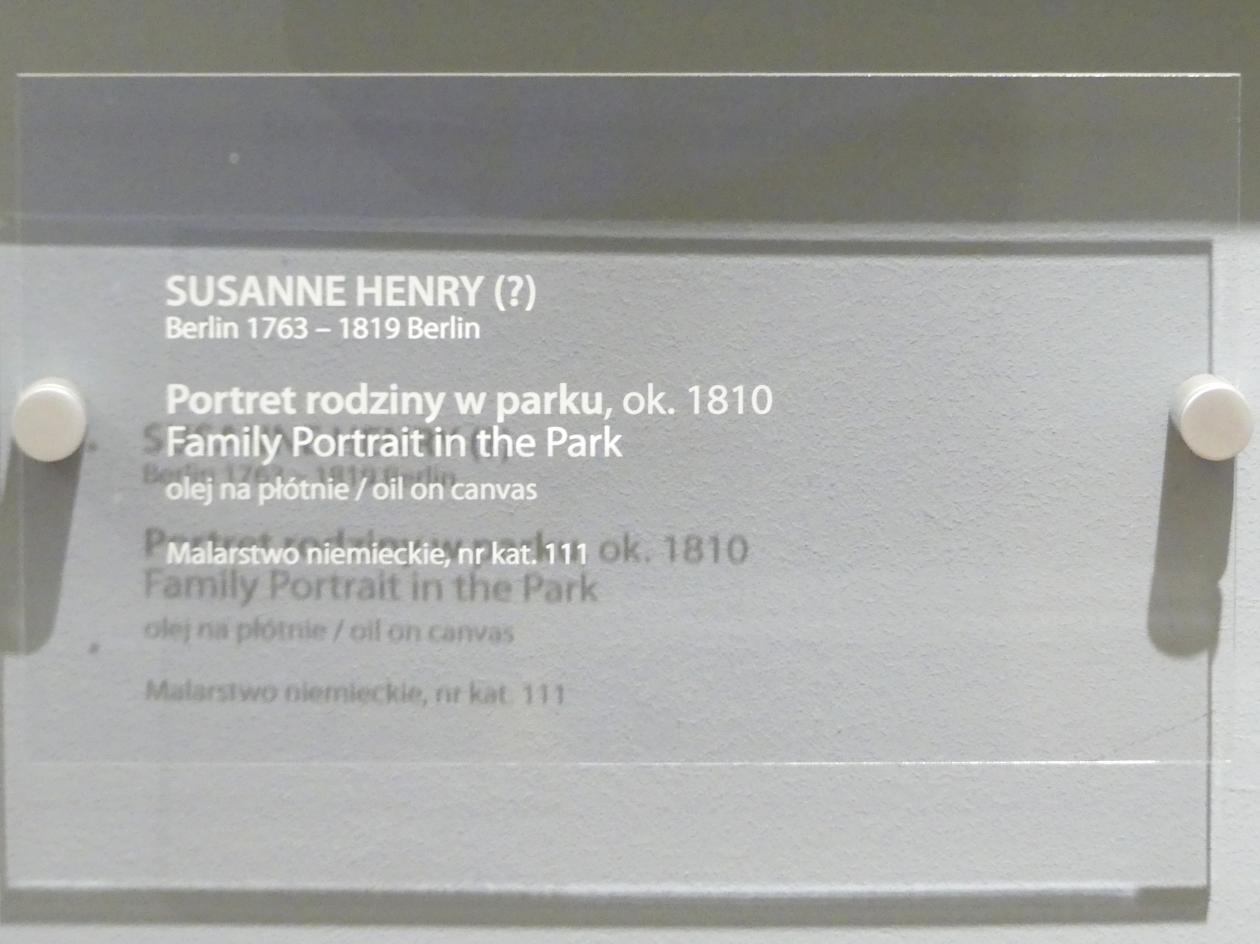 Susanne Henry (1810), Porträt einer Familie im Park, Breslau, Nationalmuseum, 2. OG, europäische Kunst 15.-20. Jhd., Saal 13, um 1810, Bild 5/5