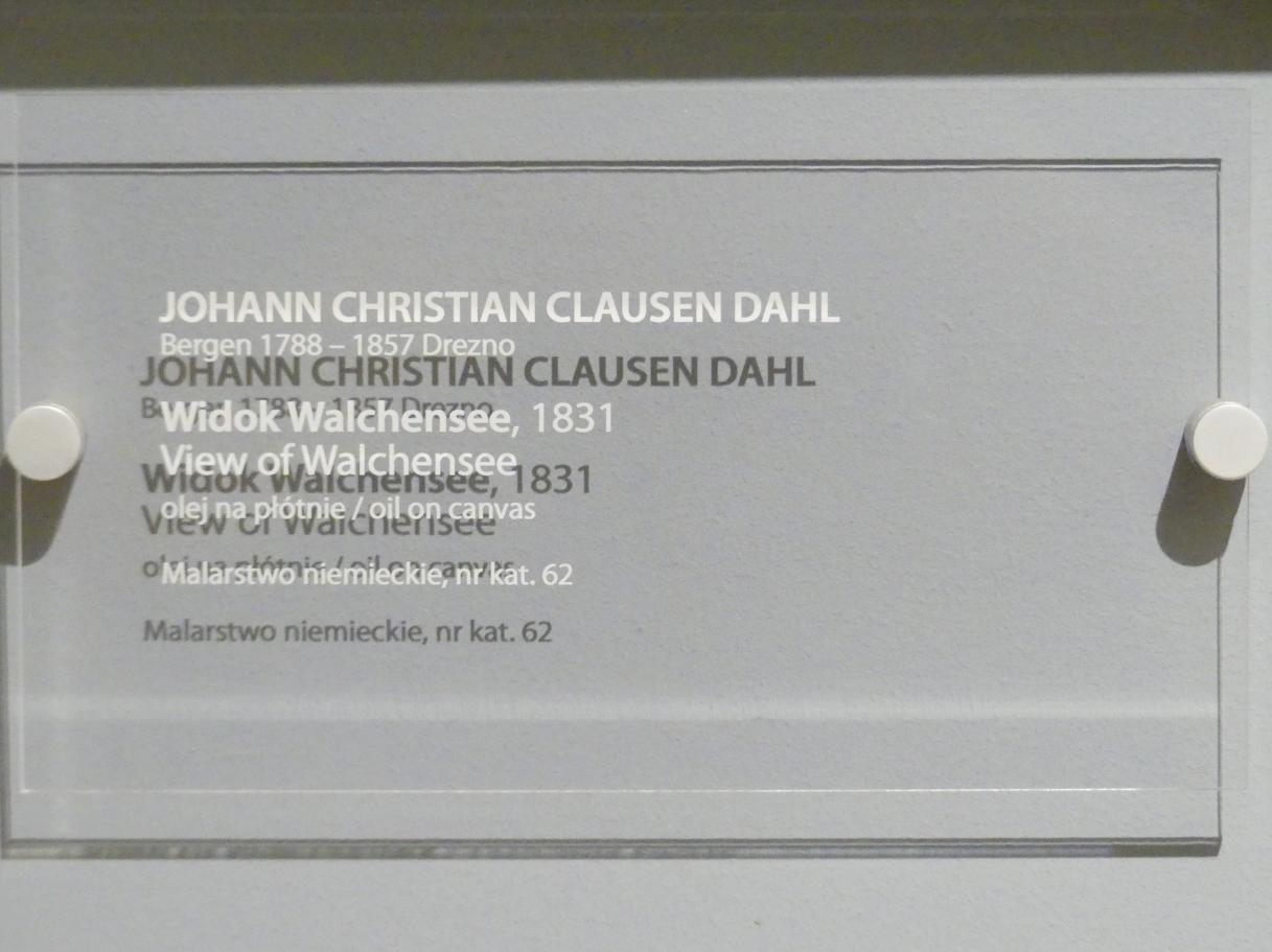 Johan Christian Clausen Dahl (1815–1852), Blick auf den Walchensee, Breslau, Nationalmuseum, 2. OG, europäische Kunst 15.-20. Jhd., Saal 14, 1831, Bild 2/2