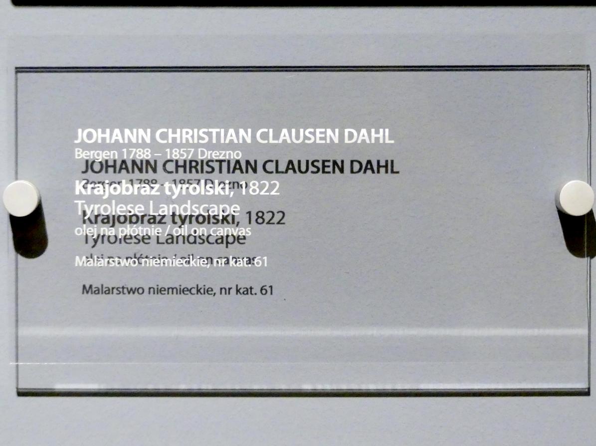 Johan Christian Clausen Dahl (1815–1852), Tiroler Landschaft, Breslau, Nationalmuseum, 2. OG, europäische Kunst 15.-20. Jhd., Saal 14, 1822, Bild 2/2