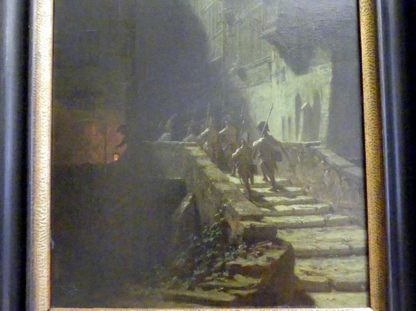 Carl Spitzweg (1835–1880), Nachtwache, Breslau, Nationalmuseum, 2. OG, europäische Kunst 15.-20. Jhd., Saal 16, 1870–1875, Bild 2/3