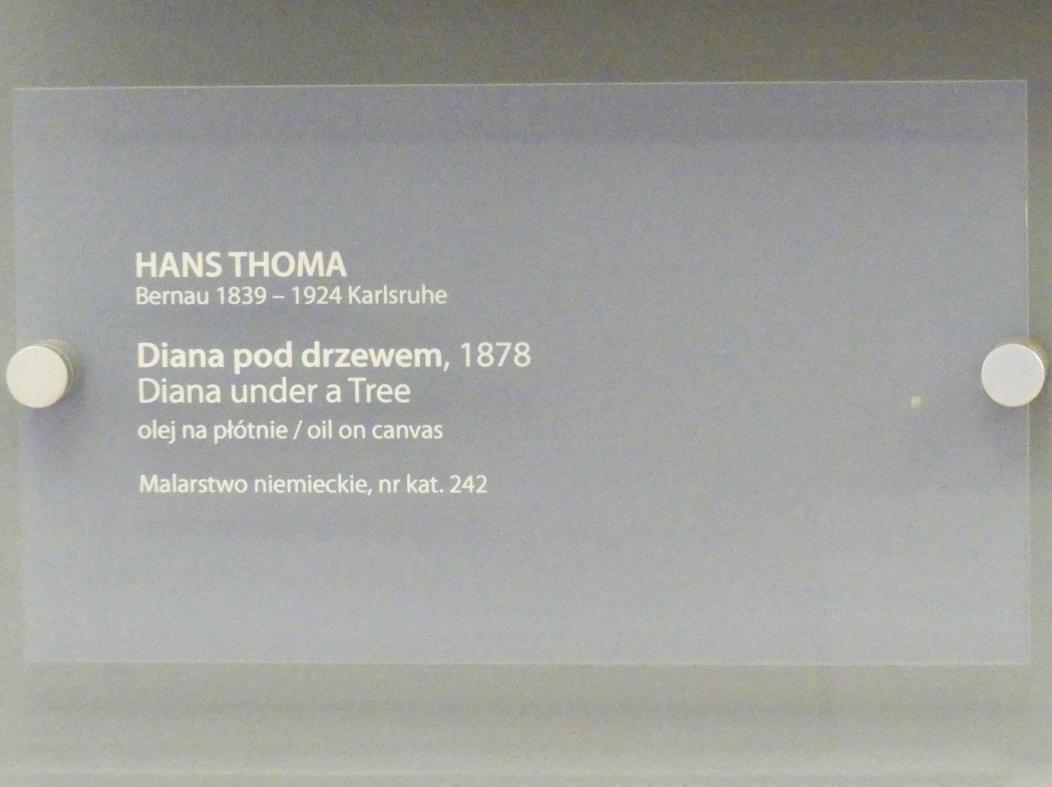 Hans Thoma (1860–1912), Diana unter dem Baum, Breslau, Nationalmuseum, 2. OG, europäische Kunst 15.-20. Jhd., Saal 16, 1878, Bild 2/2