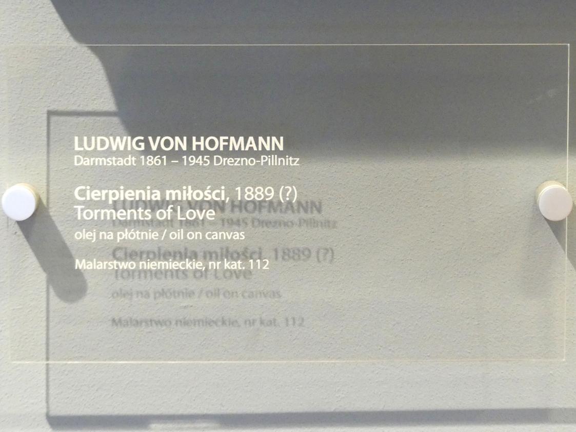 Ludwig von Hofmann (1889–1917), Qualen der Liebe, Breslau, Nationalmuseum, 2. OG, europäische Kunst 15.-20. Jhd., Saal 17, 1889, Bild 2/2
