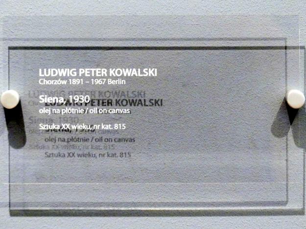 Ludwig Peter Kowalski (1930), Siena, Breslau, Nationalmuseum, 2. OG, europäische Kunst 15.-20. Jhd., Saal 17, 1930, Bild 2/2