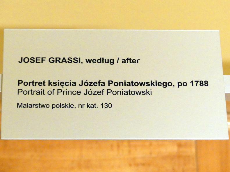 Josef Mathias Grassi (Nachfolger) (1789), Porträt des Józef Antoni Poniatowski (1763-1813), Breslau, Nationalmuseum, 2. OG, polnische Kunst 17.-19. Jhd., Saal 1, nach 1788, Bild 2/2
