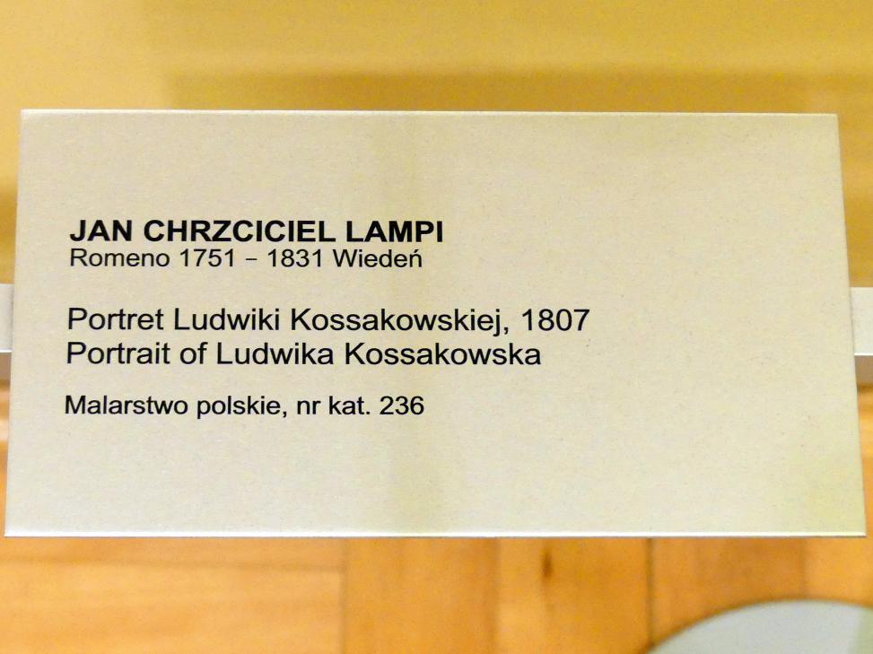 Johann Baptist Lampi der Ältere (1780–1809), Porträt der Ludwika Zofia Kossakowska (1779-1850), Breslau, Nationalmuseum, 2. OG, polnische Kunst 17.-19. Jhd., Saal 1, 1807, Bild 2/2