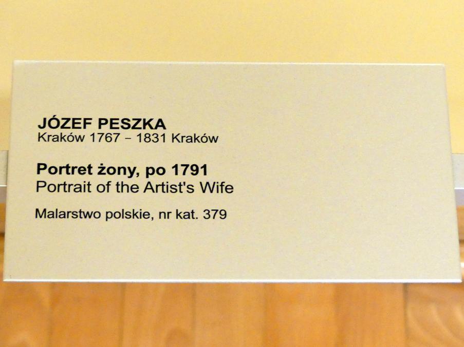 Józef Peszka (1792), Porträt der Künstlergattin, Breslau, Nationalmuseum, 2. OG, polnische Kunst 17.-19. Jhd., Saal 2, nach 1791, Bild 2/2