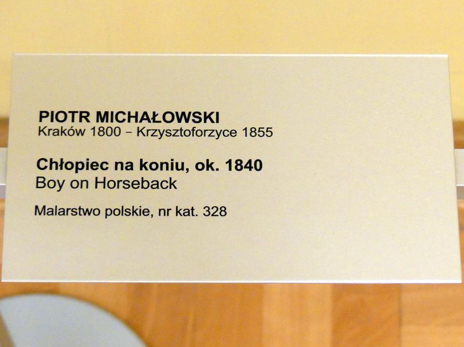Piotr Michałowski (1836–1855), Knabe zu Pferde, Breslau, Nationalmuseum, 2. OG, polnische Kunst 17.-19. Jhd., Saal 2, um 1840, Bild 2/2