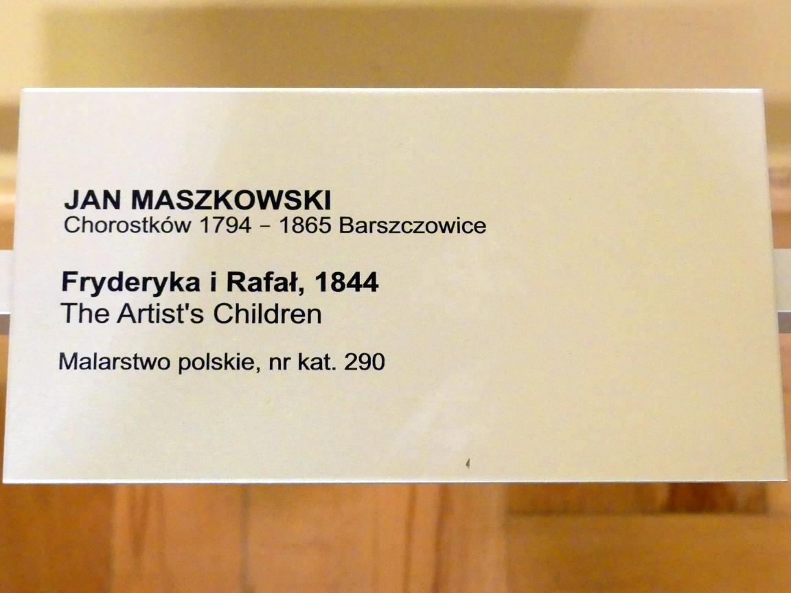 Jan Maszkowski (1820–1844), Des Künstlers Kinder Fryderyka und Rafał, Breslau, Nationalmuseum, 2. OG, polnische Kunst 17.-19. Jhd., Saal 4, 1844, Bild 2/2