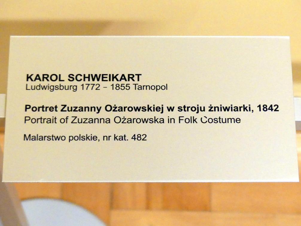 Karl Gottlieb Schweikart (1818–1842), Porträt der Zuzanna Ozarowska in Tracht, Breslau, Nationalmuseum, 2. OG, polnische Kunst 17.-19. Jhd., Saal 4, 1842, Bild 2/2