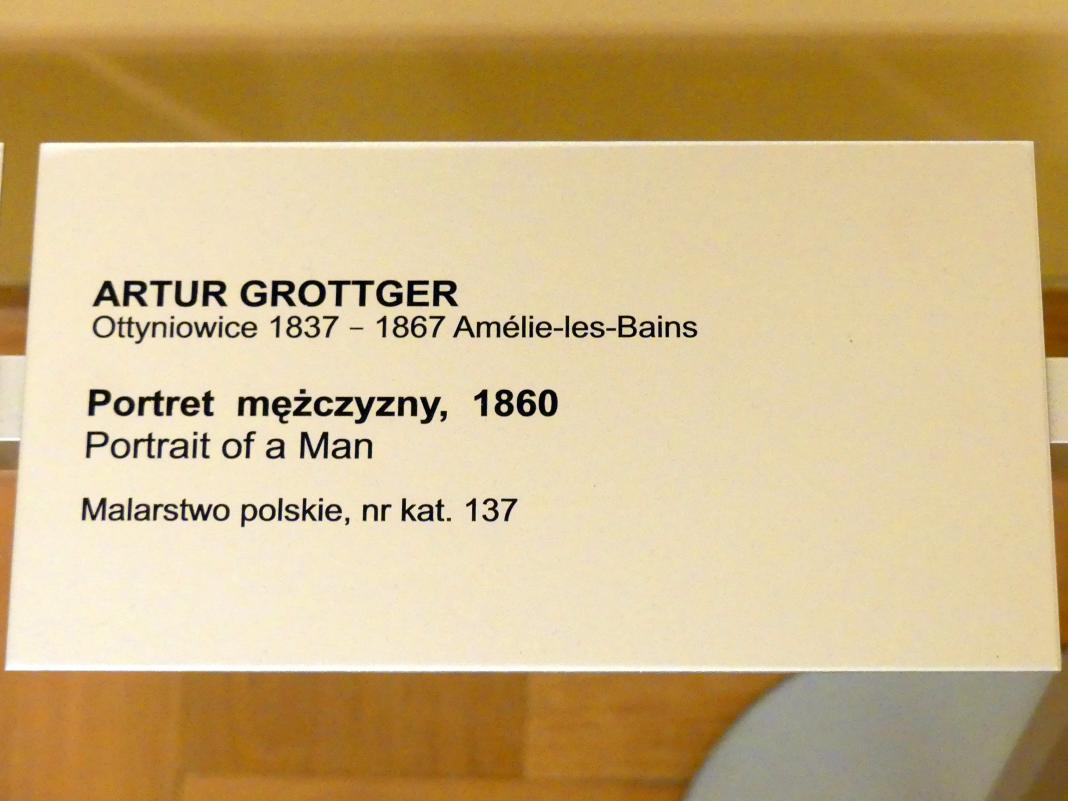 Artur Grottger (1858–1866), Porträt eines Mannes, Breslau, Nationalmuseum, 2. OG, polnische Kunst 17.-19. Jhd., Saal 4, 1860, Bild 2/2