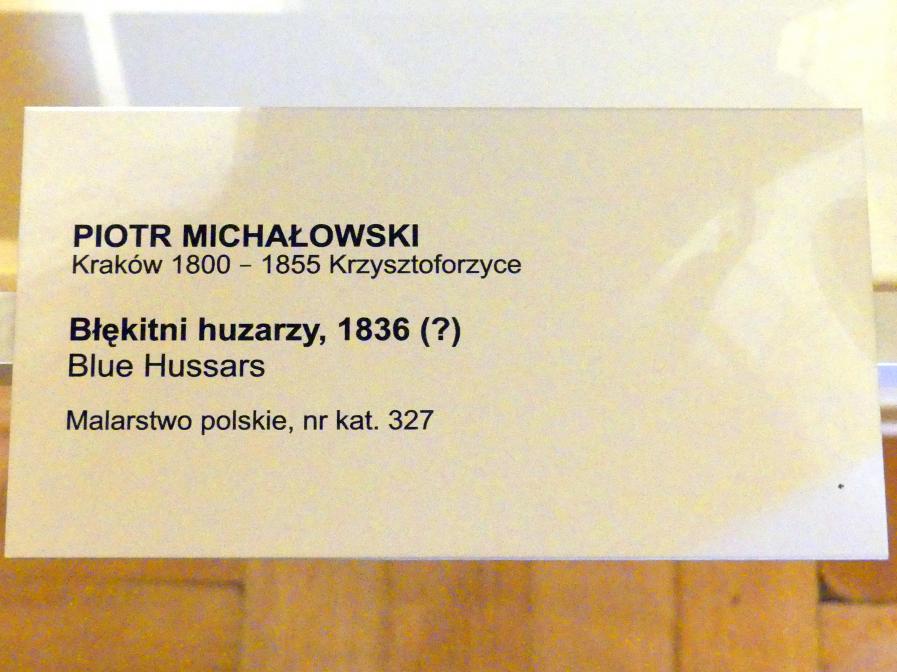 Piotr Michałowski (1836–1855), Blaue Hussaren, Breslau, Nationalmuseum, 2. OG, polnische Kunst 17.-19. Jhd., Saal 5, 1836, Bild 2/2