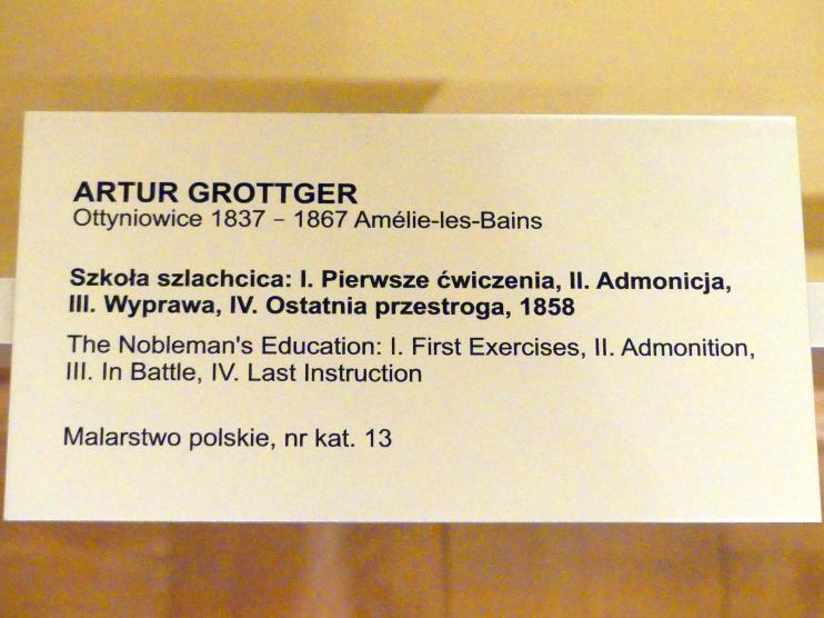 Artur Grottger (1858–1866), Erziehung der Adligen, Breslau, Nationalmuseum, 2. OG, polnische Kunst 17.-19. Jhd., Saal 5, 1858, Bild 6/6