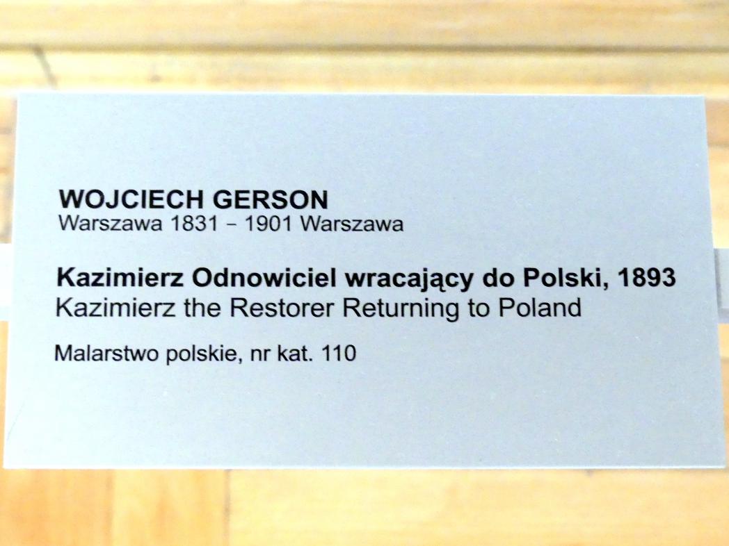 Wojciech Gerson (1870–1893), Kasimir der Erneuerer kehrt nach Polen zurück, Breslau, Nationalmuseum, 1. OG, schlesische Kunst 17.-19. Jhd., Saal 1, 1893, Bild 2/2