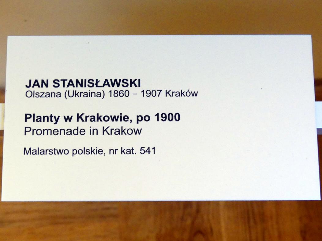 Jan Stanisławski (1884–1905), Promenade in Krakau, Breslau, Nationalmuseum, 1. OG, schlesische Kunst 17.-19. Jhd., Saal 4, nach 1900, Bild 2/2