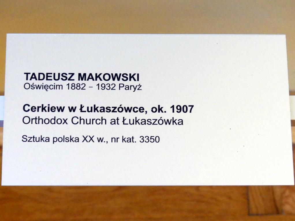 Tadeusz Makowski (1907–1908), Orthodoxe Kirche in Łukaszówka, Breslau, Nationalmuseum, 1. OG, schlesische Kunst 17.-19. Jhd., Saal 4, um 1907, Bild 2/2