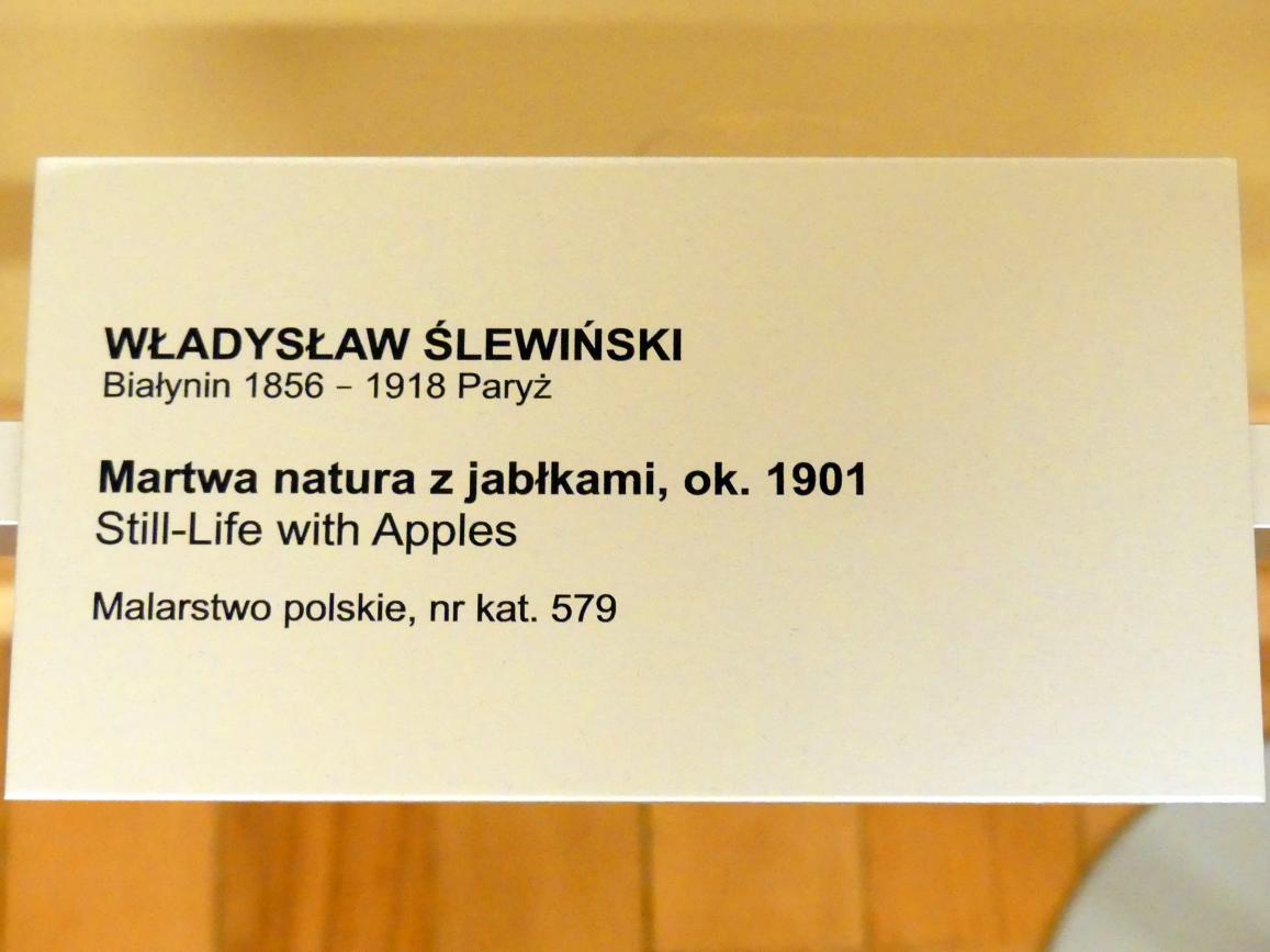 Władysław Ślewiński (1892–1911), Stillleben mit Äpfeln, Breslau, Nationalmuseum, 1. OG, schlesische Kunst 17.-19. Jhd., Saal 5, um 1901, Bild 2/2
