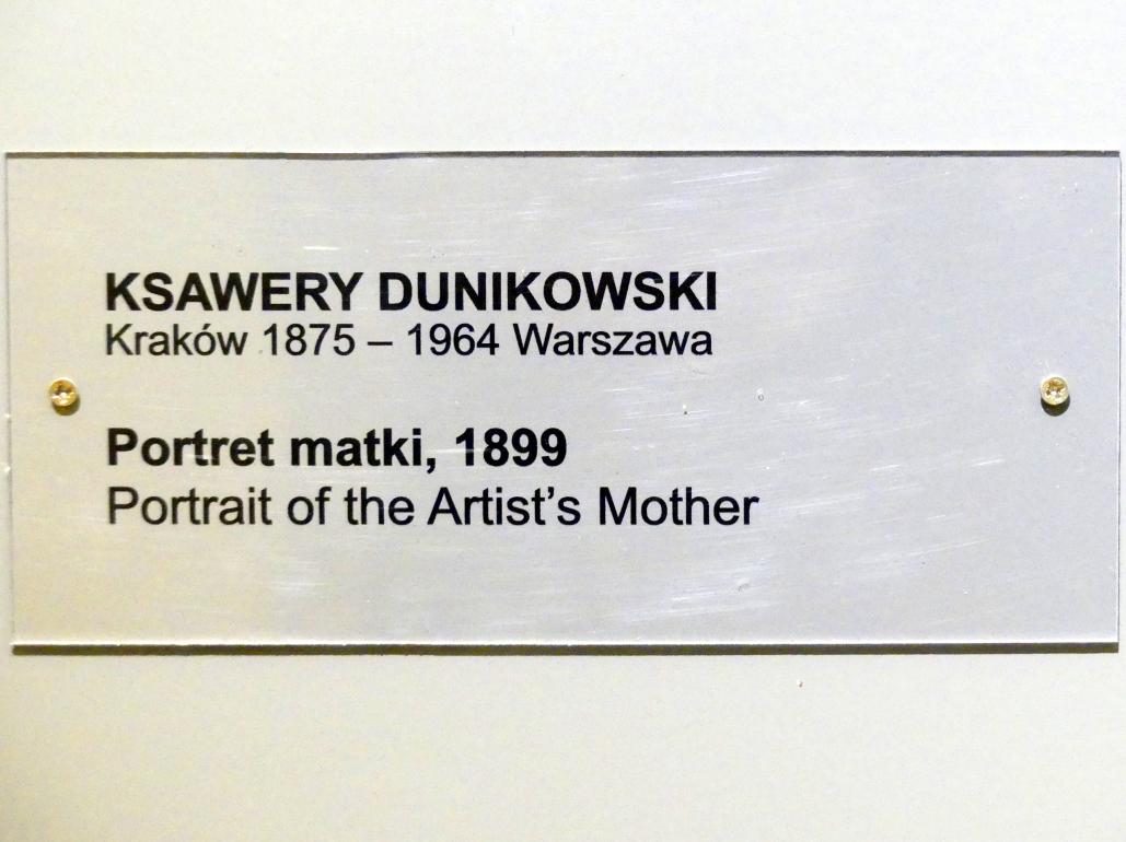 Xawery Dunikowski (1898–1899), Porträt der Mutter des Künstlers, Breslau, Nationalmuseum, 1. OG, schlesische Kunst 17.-19. Jhd., Saal 6, 1899, Bild 5/5