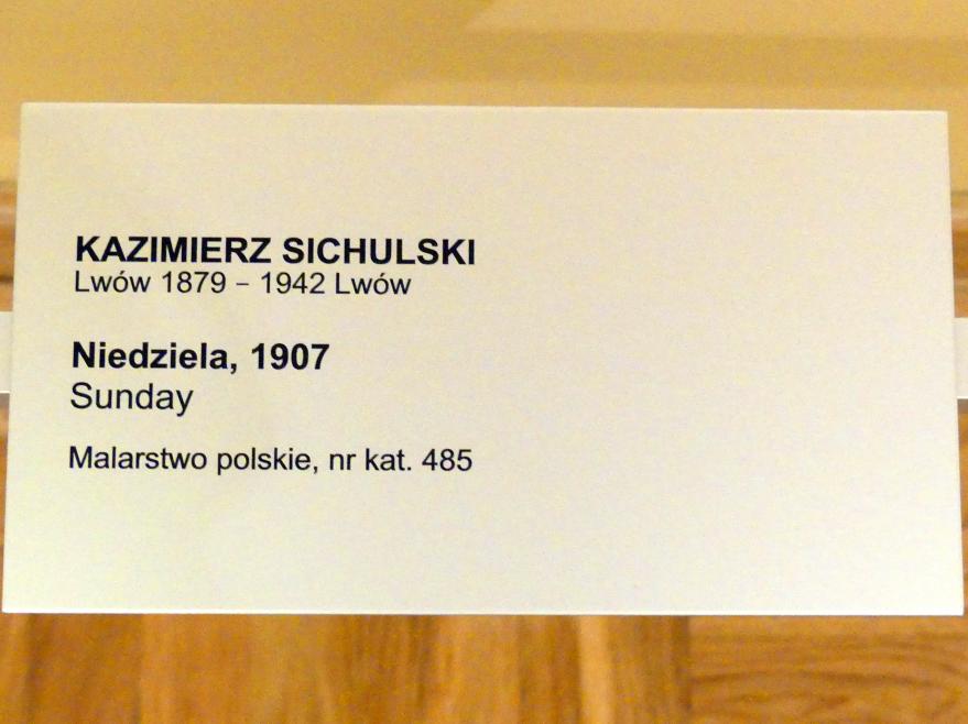 Kazimierz Sichulski (1904–1924), Sonntag, Breslau, Nationalmuseum, 1. OG, schlesische Kunst 17.-19. Jhd., Saal 6, 1907, Bild 2/2