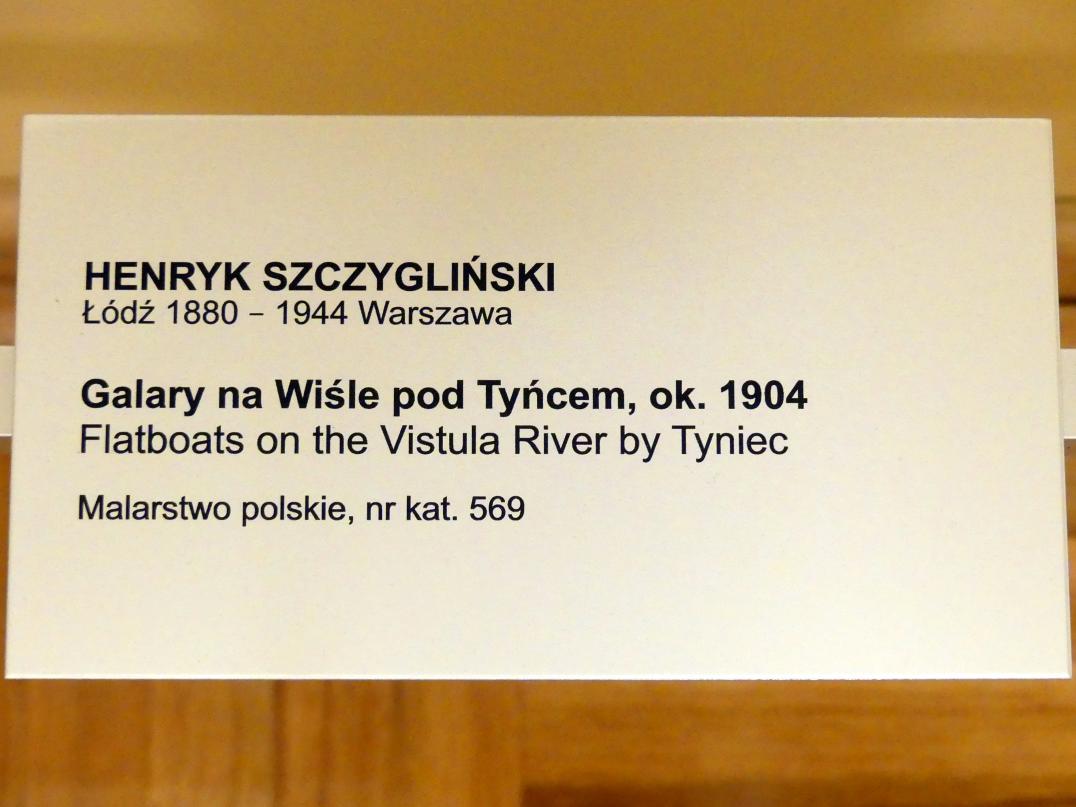 Henryk Szczyglinski (1904–1907), Flachboote auf der Weichsel bei Tyniec, Breslau, Nationalmuseum, 1. OG, schlesische Kunst 17.-19. Jhd., Saal 6, um 1904, Bild 2/2