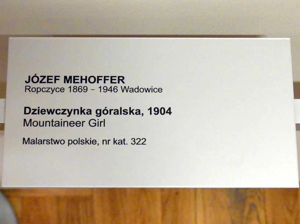 Józef Mehoffer (1904–1913), Gebirgsmädchen, Breslau, Nationalmuseum, 1. OG, schlesische Kunst 17.-19. Jhd., Saal 7, 1904, Bild 2/2