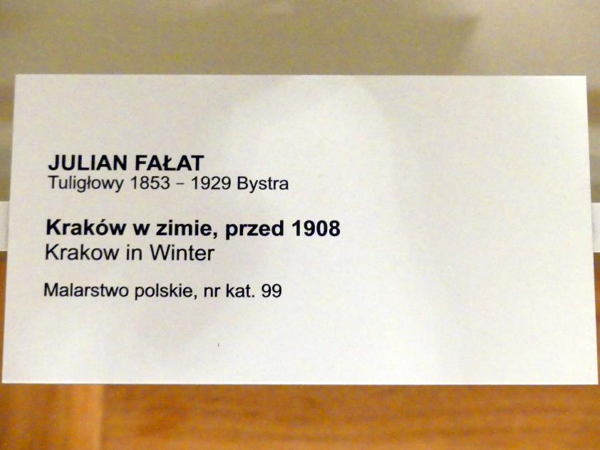 Julian Fałat (1896–1915), Krakau im Winter, Breslau, Nationalmuseum, 1. OG, schlesische Kunst 17.-19. Jhd., Saal 7, nach 1908, Bild 2/2