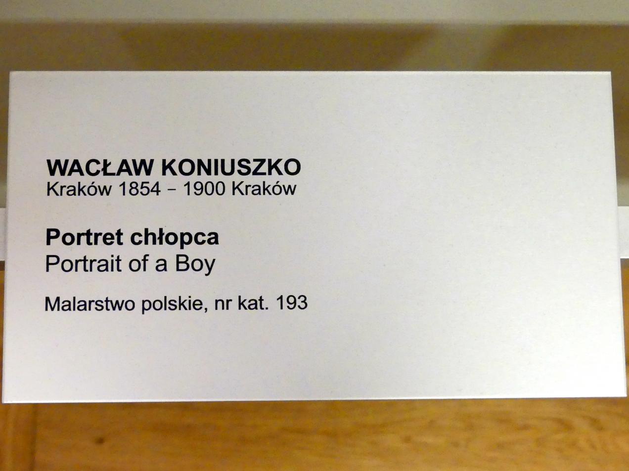 Wacław Koniuszko (Undatiert), Porträt eines Jungen, Breslau, Nationalmuseum, 1. OG, schlesische Kunst 17.-19. Jhd., Saal 9, Undatiert, Bild 2/2