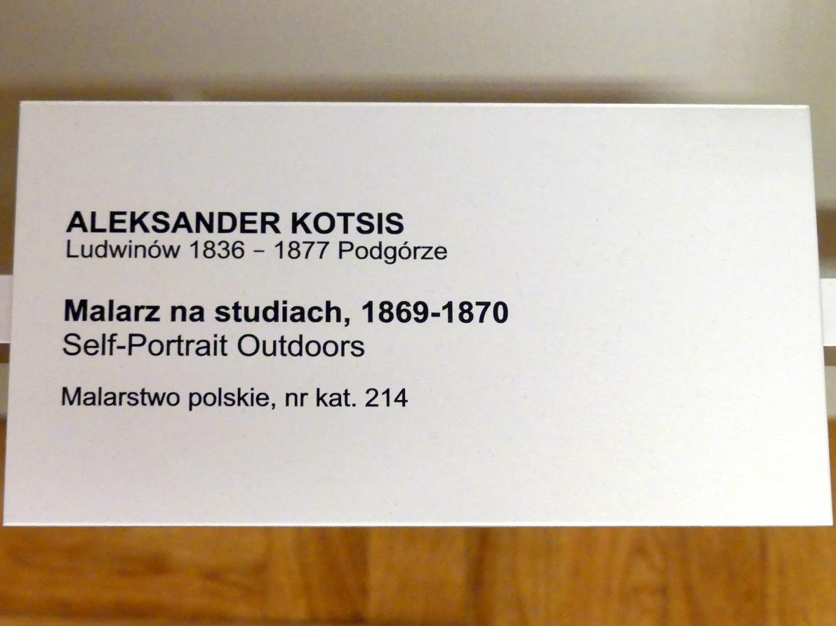 Aleksander Kotsis (1868–1869), Selbstporträt im Freien, Breslau, Nationalmuseum, 1. OG, schlesische Kunst 17.-19. Jhd., Saal 9, 1869–1870, Bild 2/2