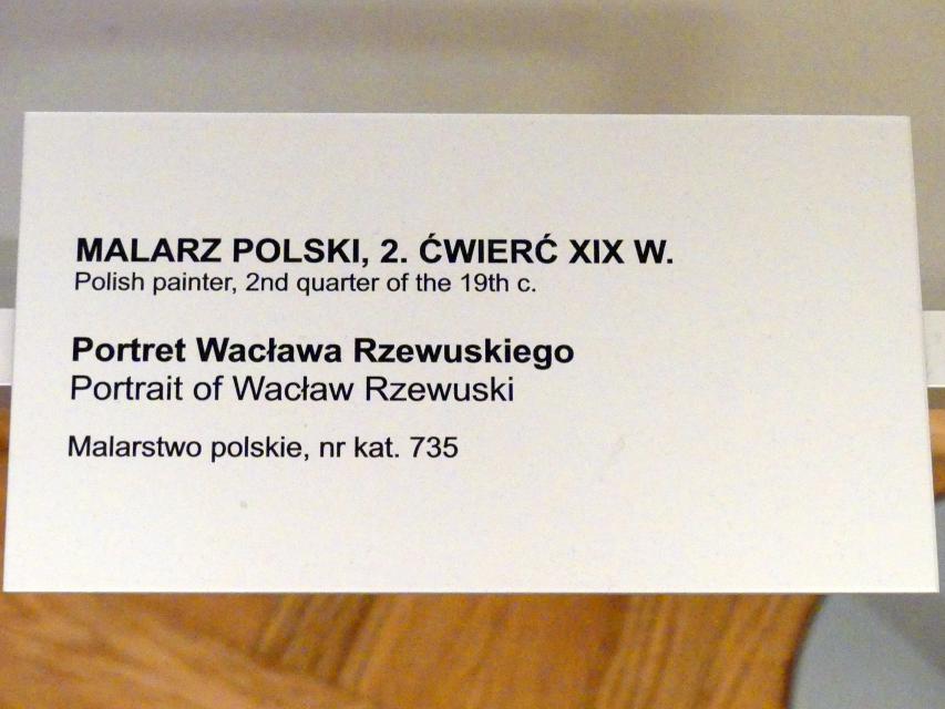 Porträt des Wacław Rzewuski (1706-1779), Breslau, Nationalmuseum, 1. OG, schlesische Kunst 17.-19. Jhd., Saal 9, 2. Viertel 19. Jhd., Bild 2/2