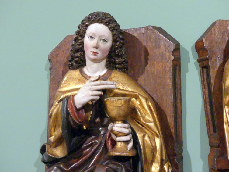Hll. Johannes Evangelist und Johannes der Täufer, Breslau, Kirche St. Corpus Christi (Fronleichnamkirche), jetzt Breslau, Nationalmuseum, 1. OG, schlesische Kunst 14.-16. Jhd., Korridor, um 1480, Bild 2/3