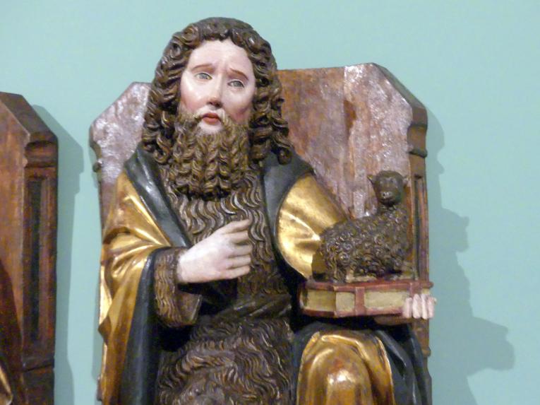 Hll. Johannes Evangelist und Johannes der Täufer, Breslau, Kirche St. Corpus Christi (Fronleichnamkirche), jetzt Breslau, Nationalmuseum, 1. OG, schlesische Kunst 14.-16. Jhd., Korridor, um 1480, Bild 3/3