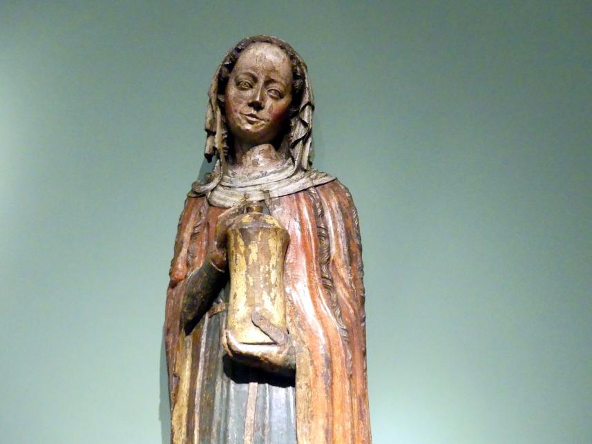 Meister der Apostelfiguren (Breslau) (Werkstatt) (1349–1362), Heilige Maria Magdalena, Breslau, Kirche St. Maria Magdalena, jetzt Breslau, Nationalmuseum, 1. OG, schlesische Kunst 14.-16. Jhd., Saal 2, 2. Drittel 14. Jhd., Bild 2/3
