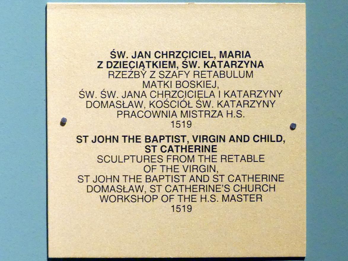 Johannes der Täufer, Maria mit Kind, St. Katharina, Domasław, ehem. Kirche St. Katharina, jetzt Breslau, Nationalmuseum, 1. OG, schlesische Kunst 14.-16. Jhd., Saal 10, 1519, Bild 7/7