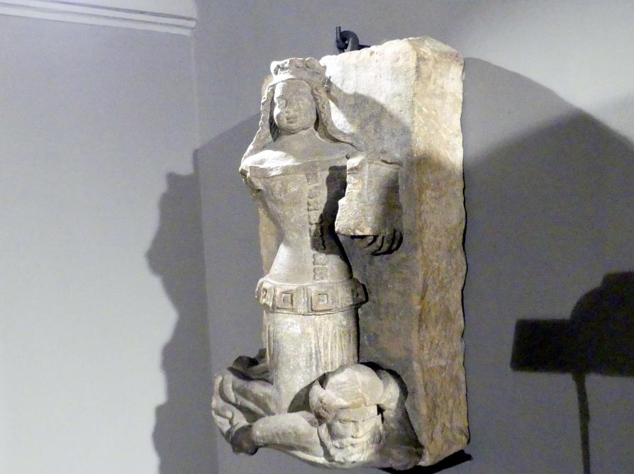 Kniende weibliche Figur (Heilige Barbara?), Breslau, Nationalmuseum, 1. OG, schlesische Steinskulptur 12.-16. Jhd.,, um 1380, Bild 2/4