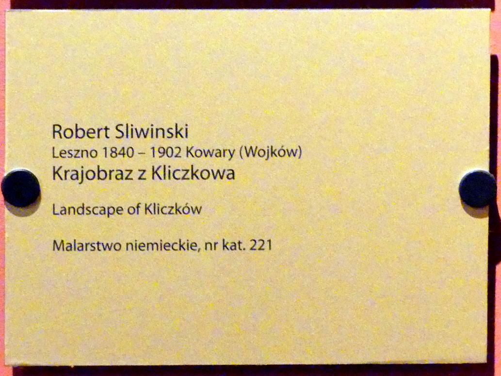 Robert Śliwiński (Undatiert), Landschaft bei Klitschdorf, Breslau, Nationalmuseum, 1. OG, schlesische Kunst 16.-19. Jhd., Saal 10, Undatiert, Bild 2/2