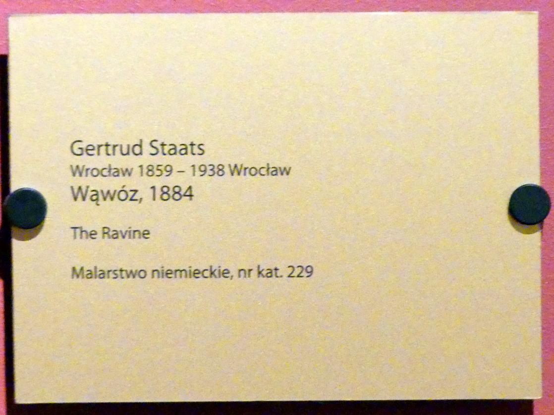 Gertrud Staats (1884–1897), Die Schlucht, Breslau, Nationalmuseum, 1. OG, schlesische Kunst 16.-19. Jhd., Saal 10, 1884, Bild 2/2