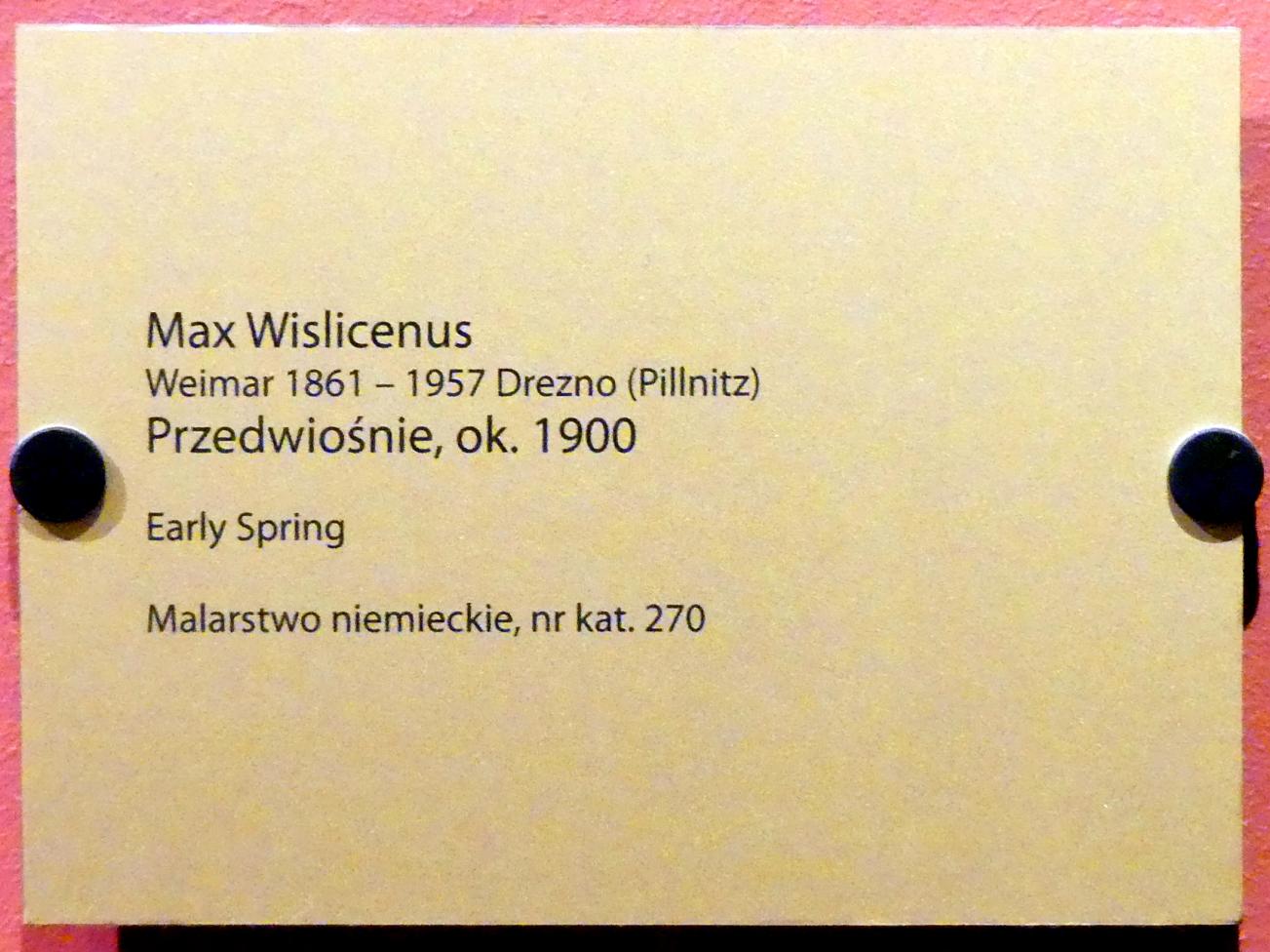 Max Wislicenus (1900–1924), Vorfrühling, Breslau, Nationalmuseum, 1. OG, schlesische Kunst 16.-19. Jhd., Saal 11, um 1900, Bild 2/2