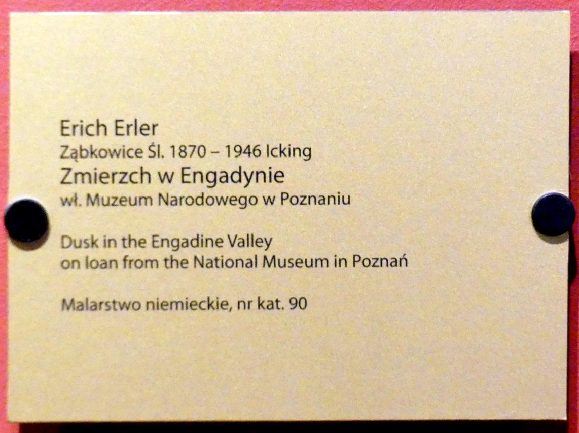 Erich Erler (Undatiert), Dämmerung im Engadin, Breslau, Nationalmuseum, 1. OG, schlesische Kunst 16.-19. Jhd., Saal 11, Undatiert, Bild 2/2