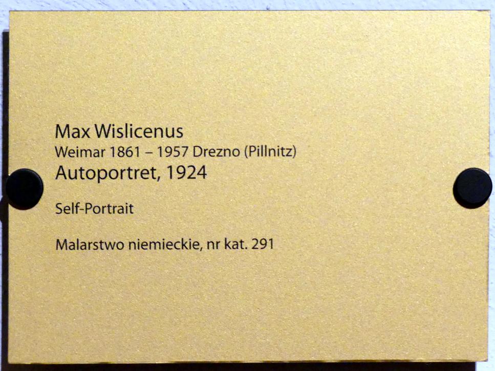 Max Wislicenus (1900–1924), Selbstporträt, Breslau, Nationalmuseum, 1. OG, schlesische Kunst 16.-19. Jhd., Saal 11, 1924, Bild 2/2