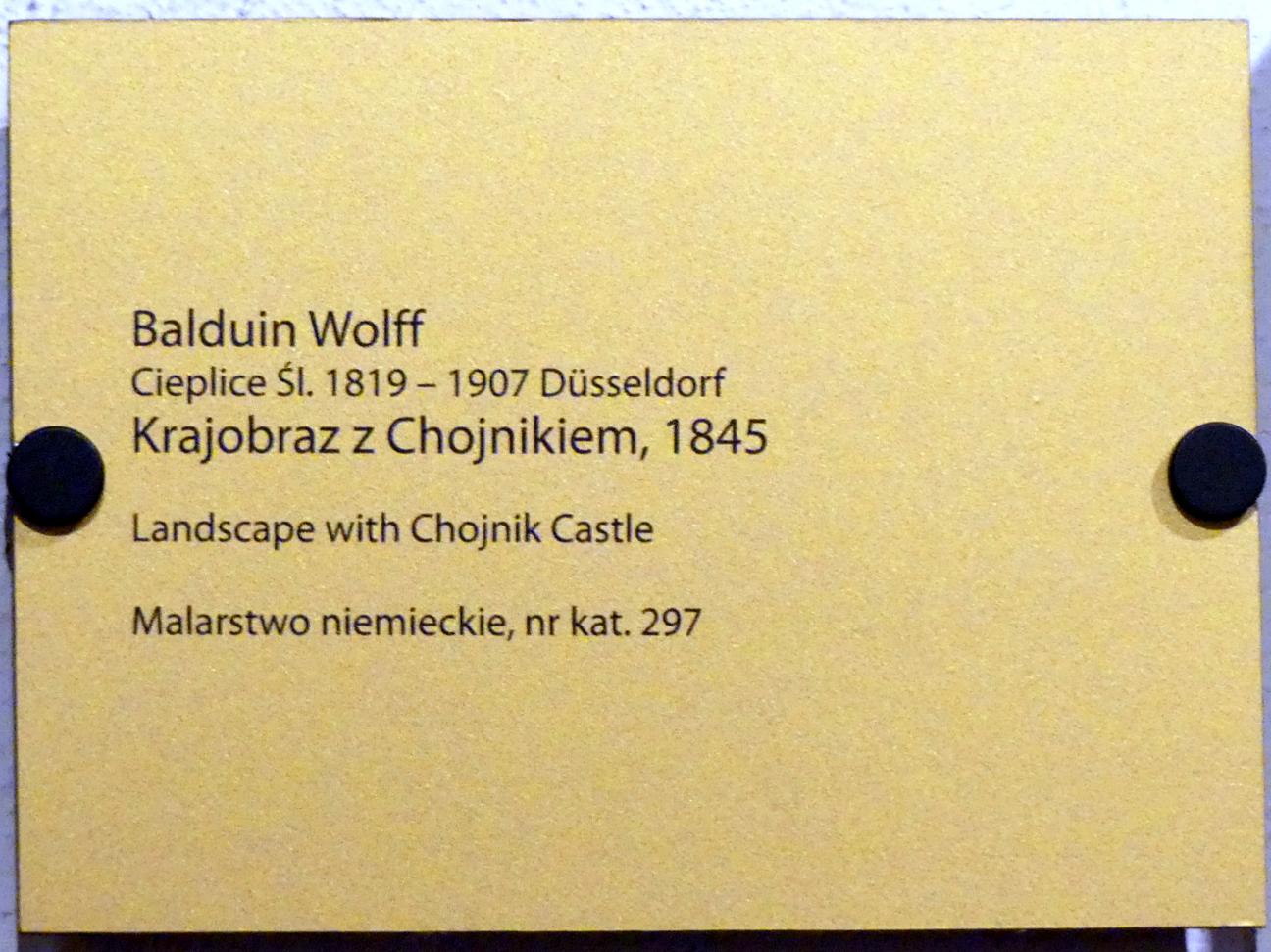 Balduin Wolff (1845), Landschaft mit Kynastburg, Breslau, Nationalmuseum, 1. OG, schlesische Kunst 16.-19. Jhd., Saal 9, 1845, Bild 2/2