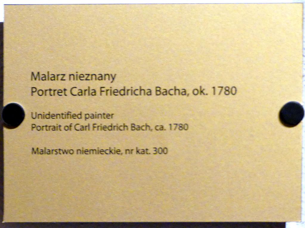 Bildnis des Johann Christoph Friedrich Bach (1732-1795), deutscher Musiker und Komponist, Breslau, Nationalmuseum, 1. OG, schlesische Kunst 16.-19. Jhd., Saal 9, um 1780, Bild 2/2