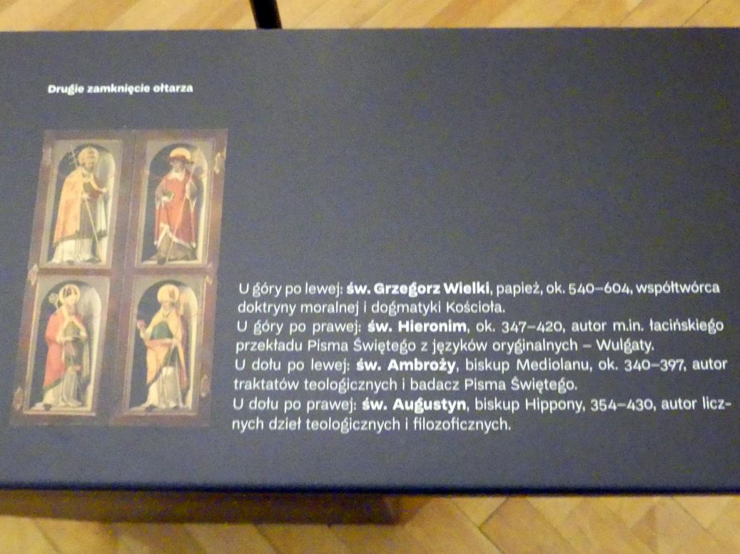 Bartholomaeus Fichtenberger (1591), Silberaltar: Zweite Seitentafeln am Hauptaltar des Breslauer Doms: Kirchenlehrer, Breslau, Breslauer Dom, Kathedrale St. Johannes der Täufer, jetzt Breslau, Nationalmuseum, 1. OG, Sonderausstellung Zwei Altäre, 1591, Bild 2/2