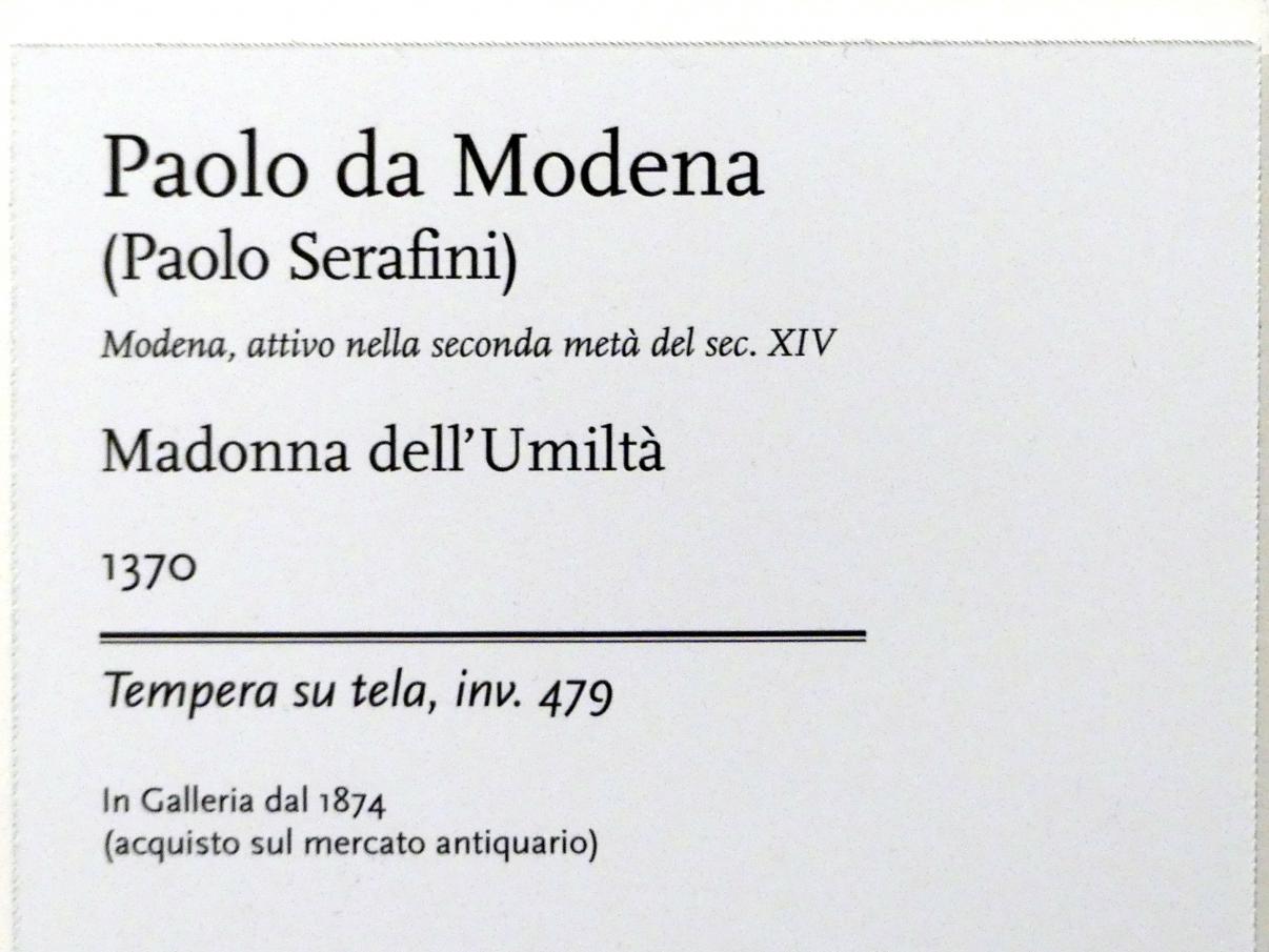Paolo Serafini da Modena (1370), Maria der Demut, Modena, Galleria Estense, Saal 2, 1370, Bild 2/2