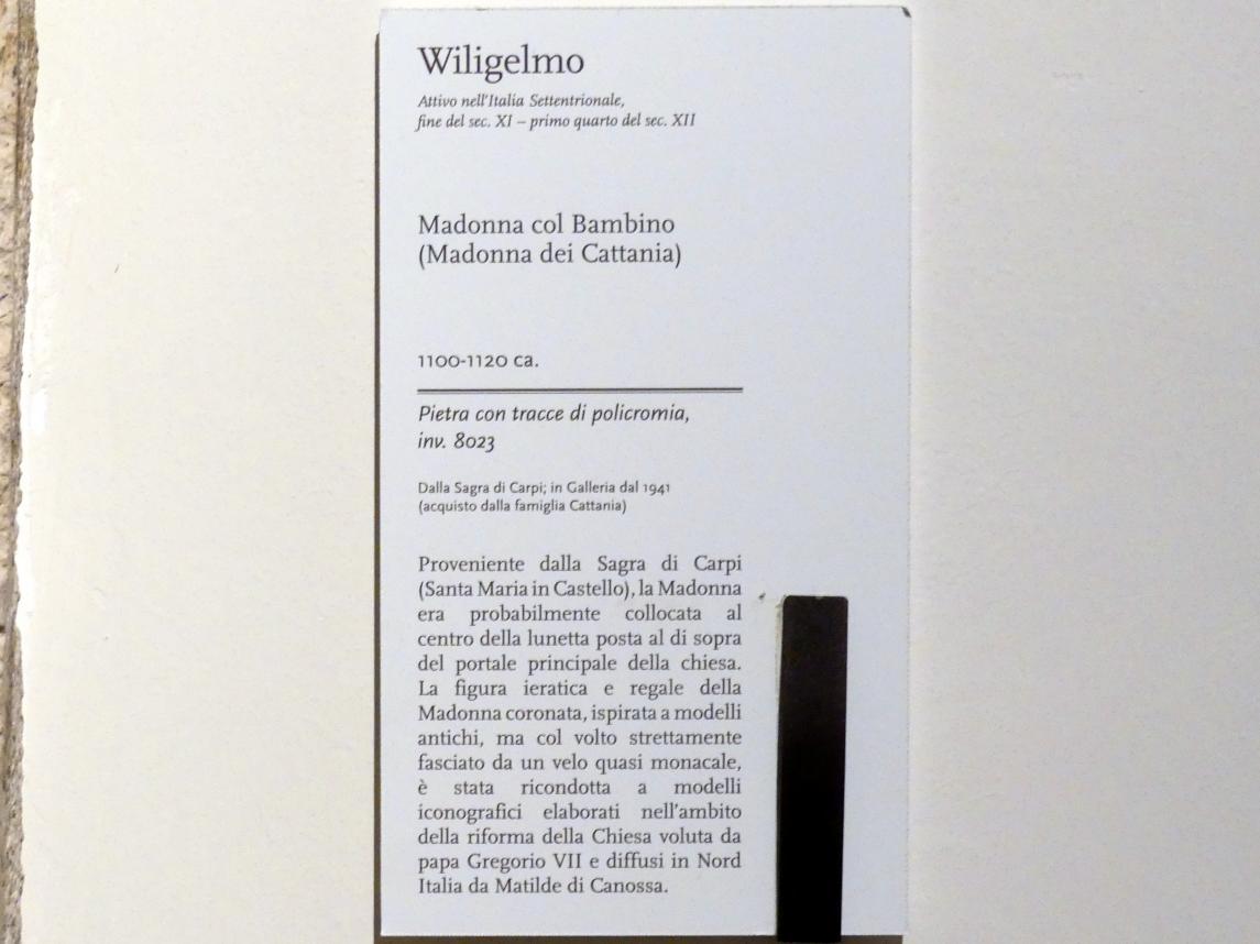 Wiligelmo da Modena (1112), Maria mit Kind, Carpi, Pfarrkirche Santa Maria in Castello, jetzt Modena, Galleria Estense, Saal 2, 1. Viertel 12. Jhd., Bild 2/2