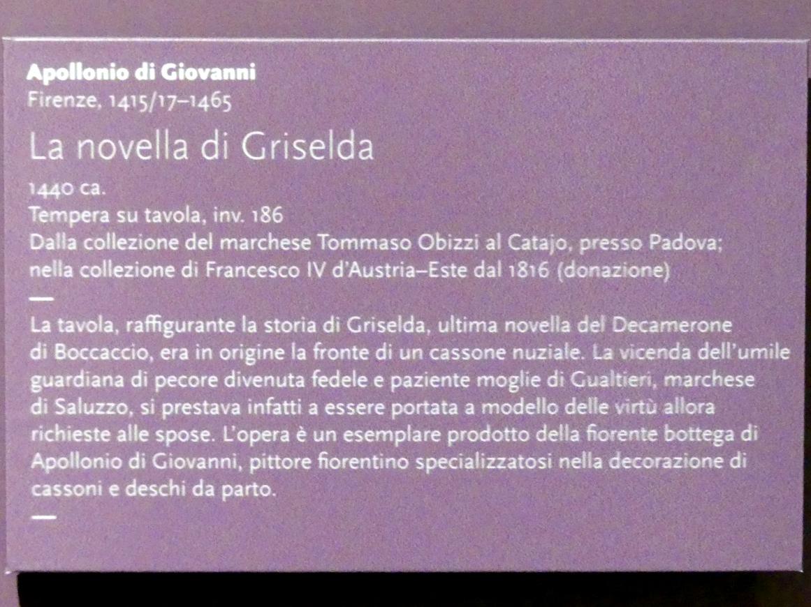 Apollonio di Giovanni (1440–1464), La novella di Griselda, Modena, Galleria Estense, Saal 4, um 1440, Bild 2/2