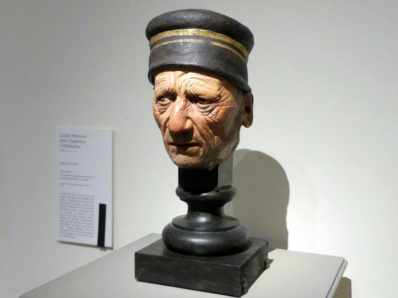 Guido Mazzoni (Paganino, Modanino) (1482), Büste eines Alten, Modena, Galleria Estense, Saal 6, 1480–1485, Bild 4/5