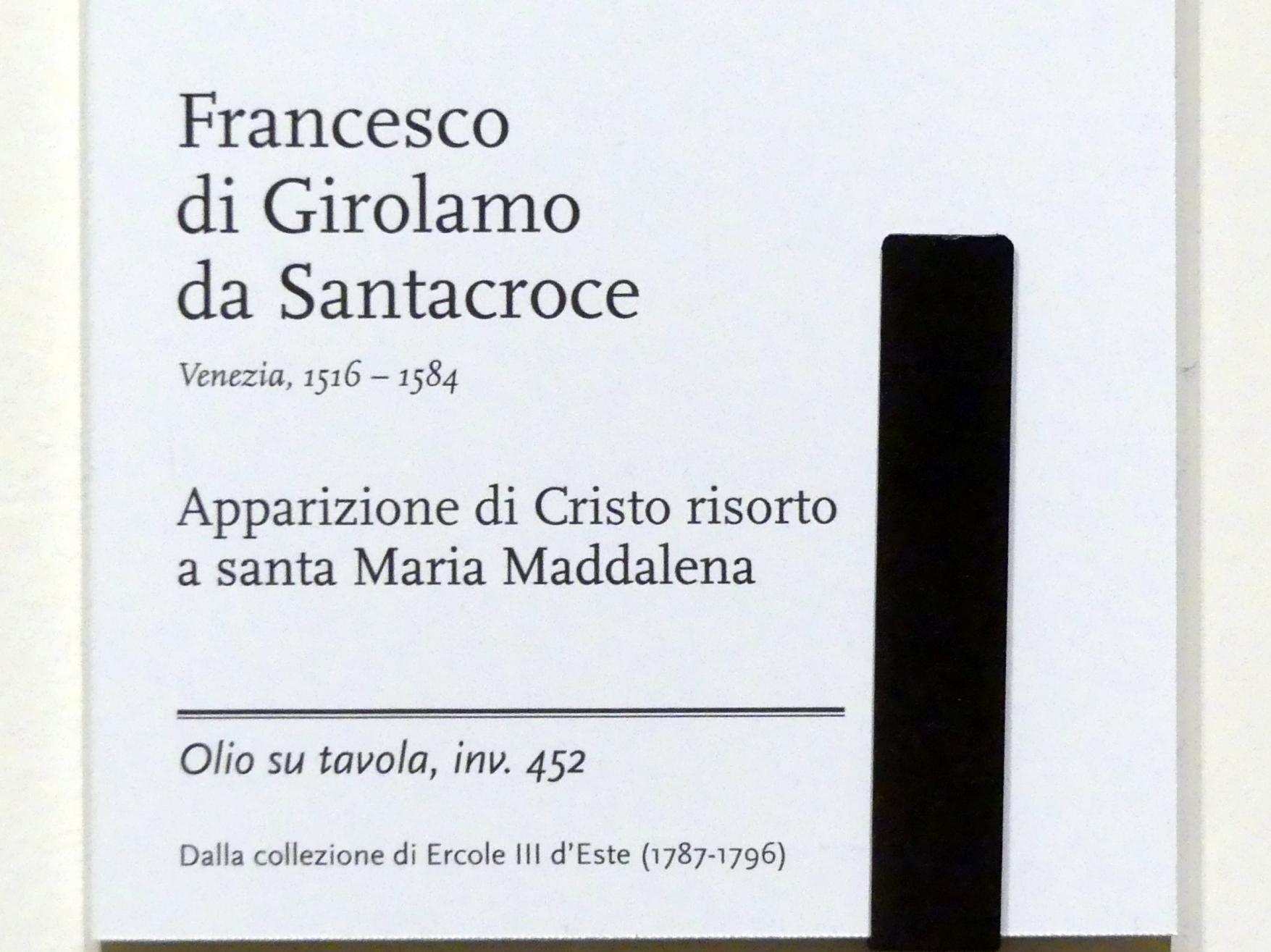 Francesco di Girolamo da SantaCroce (Undatiert), Der auferstandene Christus erscheint Maria Magdalena, Modena, Galleria Estense, Saal 8, Undatiert, Bild 2/2