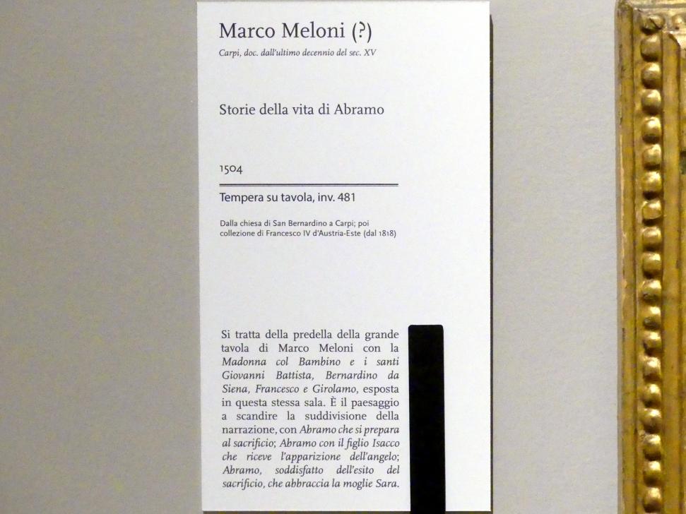 Marco Meloni (1502–1504), Episoden aus dem Leben Abrahams, Modena, Galleria Estense, Saal 10, 1504, Bild 2/2